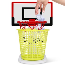 SKAbod Premium Acrylic Basketball Trash Can - Uniquely Designed with Trash Can Basketball Hoop - Versatile Basketball Hoop Trash Can for Office & Home - Basketball Garbage Can (White)