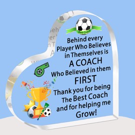 JETTOP Football Coach Gifts for Men Football Coach Gifts Acrylic Plaque Thank You for The Best Coach