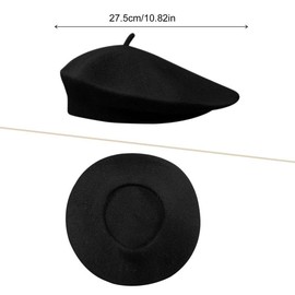 XNIVUIS Pack of 2 Berets, Classic Plain French Style Beret, Women's Beret, Classic Artist Barrett, Winter Hat, Beret, One Size (Black, White)