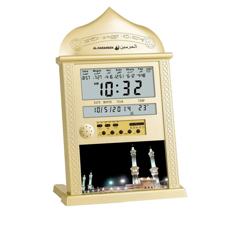 Accrie Azan Calendar Muslim Prayer Wall Clock Alarm with LCD