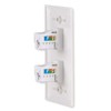 Ethernet Wall Plate, HTTX White 2-Port CAT6 Wall Plate with