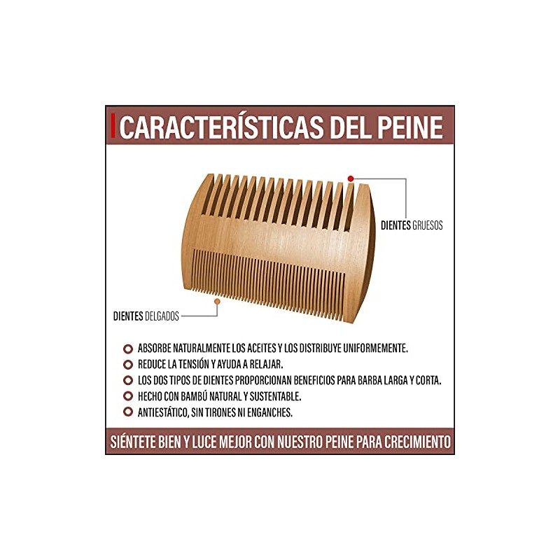 Timotech Kit de peine, cepillo y tijeras para cabello, barba