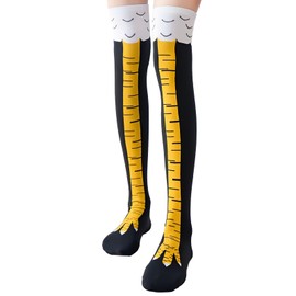 Chicken Leg Socks, Chicken Feet Socks for Women & Men, 50cm Long Funny Novelty Cotton Pattern, Unique Gag Gift for White Elephant & Stocking Stuffers