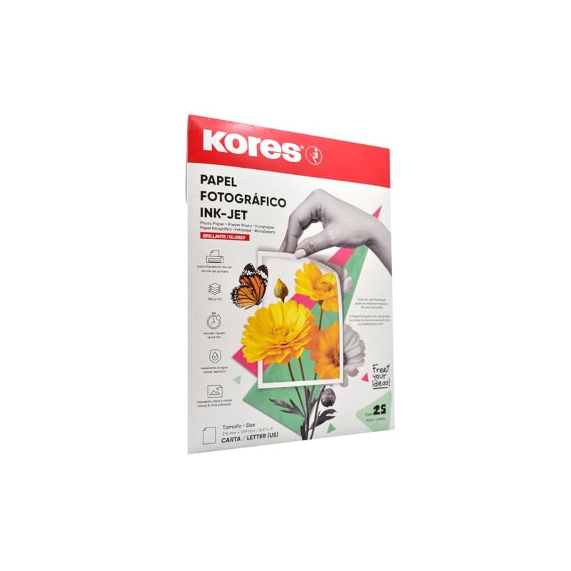 Papel Fotográfico Kores X 25 Hojas