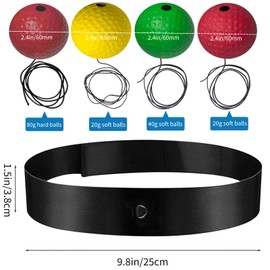 Boxing Reflex Ball, 4 React Reflex Ball Plus 2 Adjustable Headband, Perfect for Reaction, Agility, Punching Speed, Fight Skill and Hand Eye Coordination Training