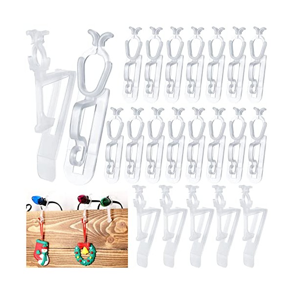 200Pcs All in One Christmas Light Clips Universal Gutter and