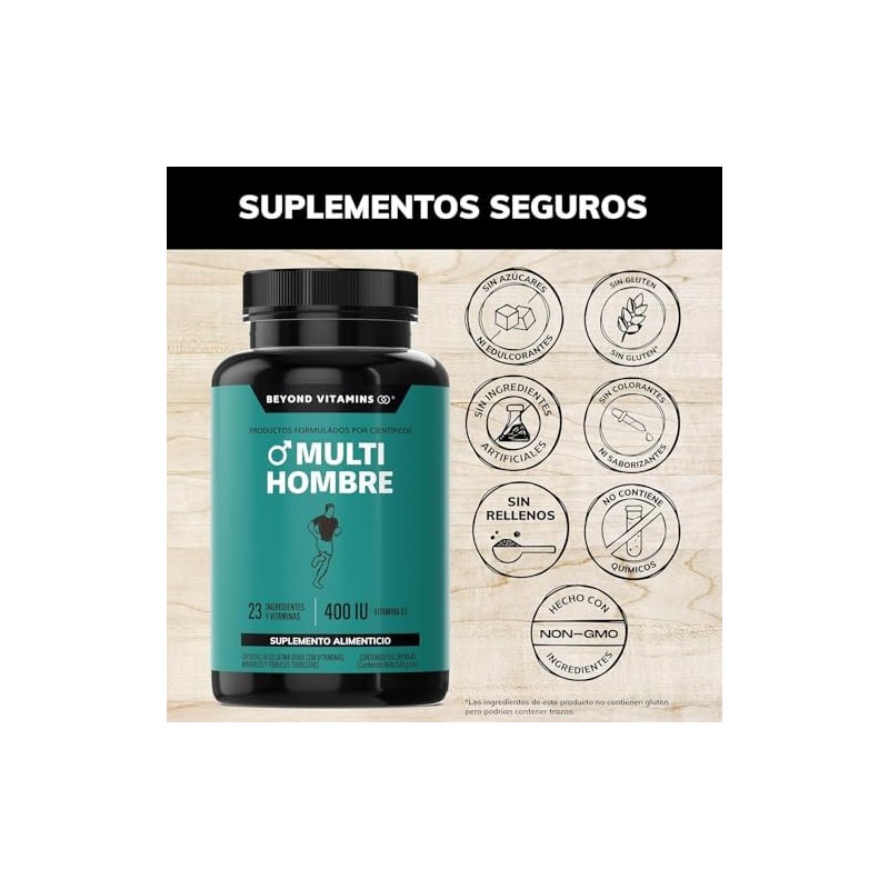 Multi Vitaminas para Hombres Vitaminas A B1 B2 B3 B5