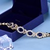 GULICX Blue Cubic Zirconia Crystal Gold Electroplated Red Bridal Link