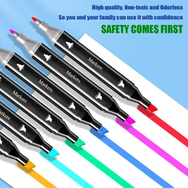 Alcohol Markers, 80 Colors Art Drawing Markers Set for Kids Adults Dual Tip Permanent Sketch Markers, with Organizing Case