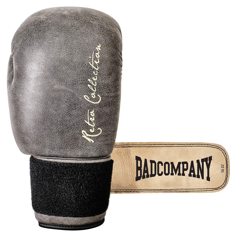 Bad Company Retro Cowhide Leather Boxing Gloves with Ventilation System