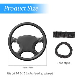 15 Inch Car Steering Wheel Cover, Carbon Fiber Microfiber Leather Elastic Stretch, Anti-Slip Breathable Steering Wheel Protector for Women Men, Car Accessories for SUV, Truck, Van (Ka-yan)
