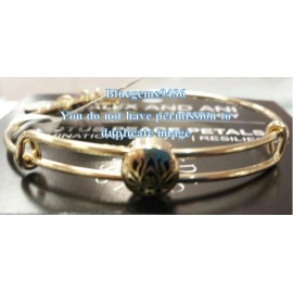 Alex and Ani Sacred Studs Lotus Peace Petals Bangle Gold Plated - Rare