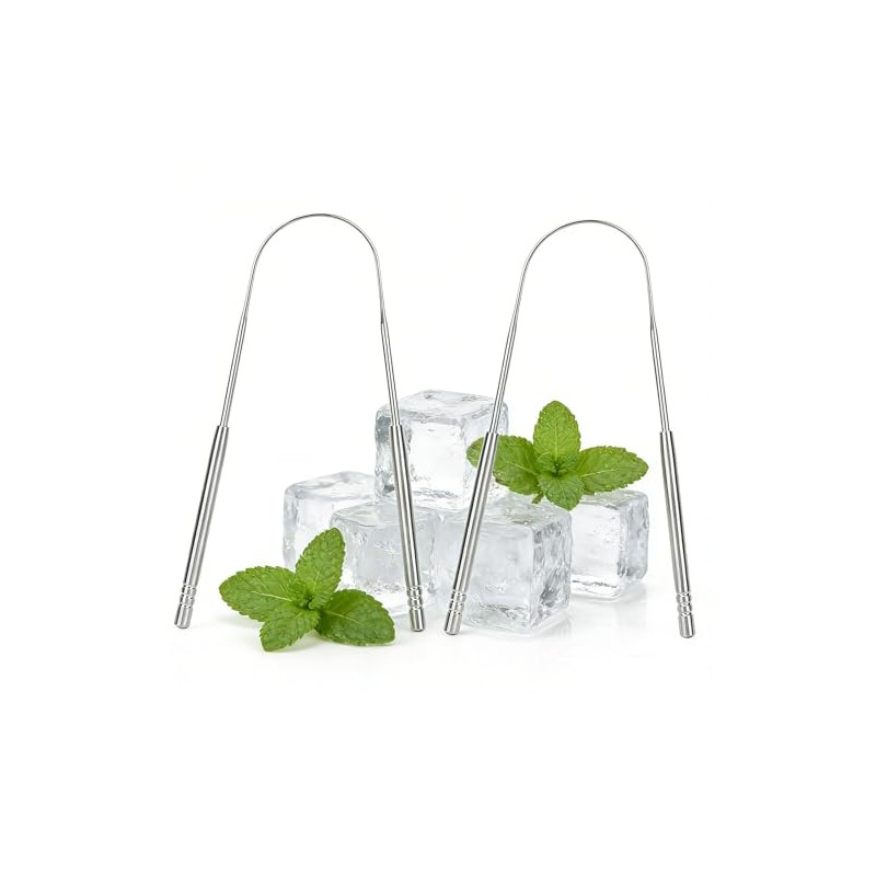 2 Unidades Limpiador de Lengua, Raspador de Lengua Acero Inoxidable