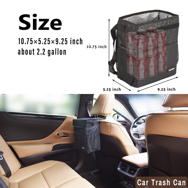 SIBOFUEGO Cute Car Trash Can with Lid – Multipurpose Collapsible