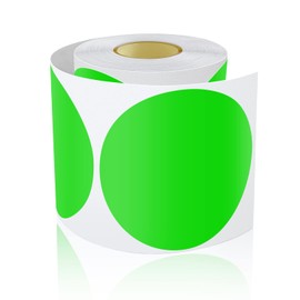 Round Stickers Green 127 mm Circle Labels Colour Coding Dot Vinyl Floor Sticker Waterproof Removable Roll of 200