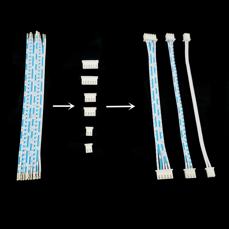 XH 2.54mm Connectors Kit with Pre-Crimped Ribbon Cables Wire 2/3/4/5/6/7/8/9/10/12