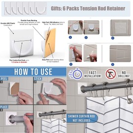 3Pcs Net Curtain Rods Extendable Easy Use Spring Loaded Tension Rod with 6PCS Holder for Cupboards, Kitchen,DIY Projects 18-27Cm/7.1-10.8 Inch White (Diameter:13mm)