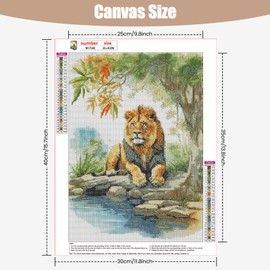 TOSTOG Lion Diamond Painting, 5D Diamond Painting Kits Pictures for Adults, DIY Diamond Painting Picture Set, 30 x 40 cm for Wall Decoration