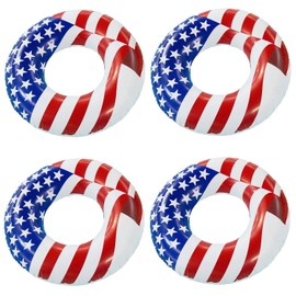 Swimline 36" Inflatable American Flag Swimming Pool & Lake Tube Float (16 Pack)