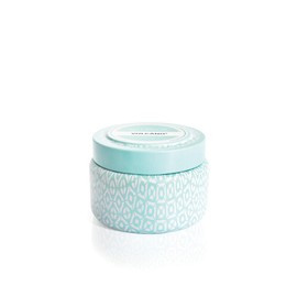 Capri Blue Volcano Printed Travel Tin Jar Candle - Luxury Candle with a Long Lasting Soy Wax Blend - Scented with Tropical & Fruity Fragrance (Aqua Color, 8.5 oz)