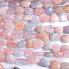Natural Morganite Gemstone Beads 6-8mm Nuggets Free Size Chips Semi Precious Beads for DIY Jewerly Making Beads