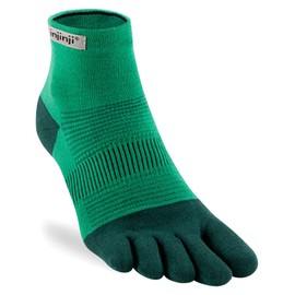 Injinji Trail Men's Separate Toe Half Socks, fern green, L
