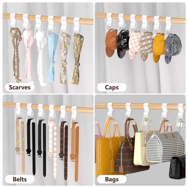 Purse Hanger for Closet 6Pcs，Famitree New Luxury Acrylic Purse Bag