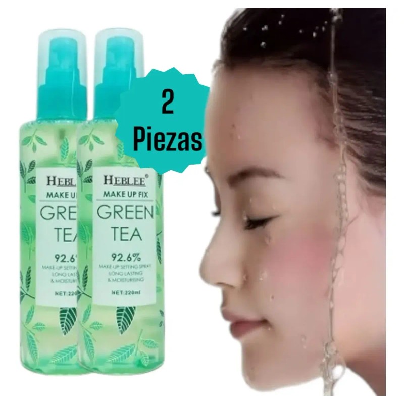Fijador Maquillaje Esencia Té Verde Make Up Fix Durax 2pzas