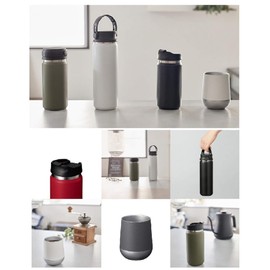 Gowell TS-1409-009 Round Tumbler, Vacuum Insulated, Stainless Steel, Thermo, Cold Insulation, Heat Retention, Double Layer, 10.1 fl oz (310 ml), Black (Men's-like, Stylish, Matte Series)