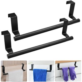 THATSRAD 2 Pack Door Towel Holder Kitchen Tea Towel Holder Kitchen Towel Holder for Hanging 23 cm Kitchen Cabinet No Drilling Towel Rail Door for Drawers Cabinet Doors