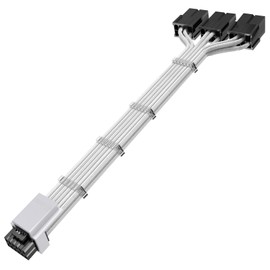 AsiaHorse 16AWG PCI-e 5.0 12VHPWR PSU Cable Extension, 600W 12+4 Pin Male to PCIE 3x8 Pin(6+2) Female PC Cable Extension for RTX 3090Ti/4070Ti/4080/4090, 30CM