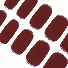 DANNI & TONI Semi-cured gel nail foils (Ruby Reverie) red reddish brown plain UV gel nail foil nail design nail foil UV curing wraps 28 stickers