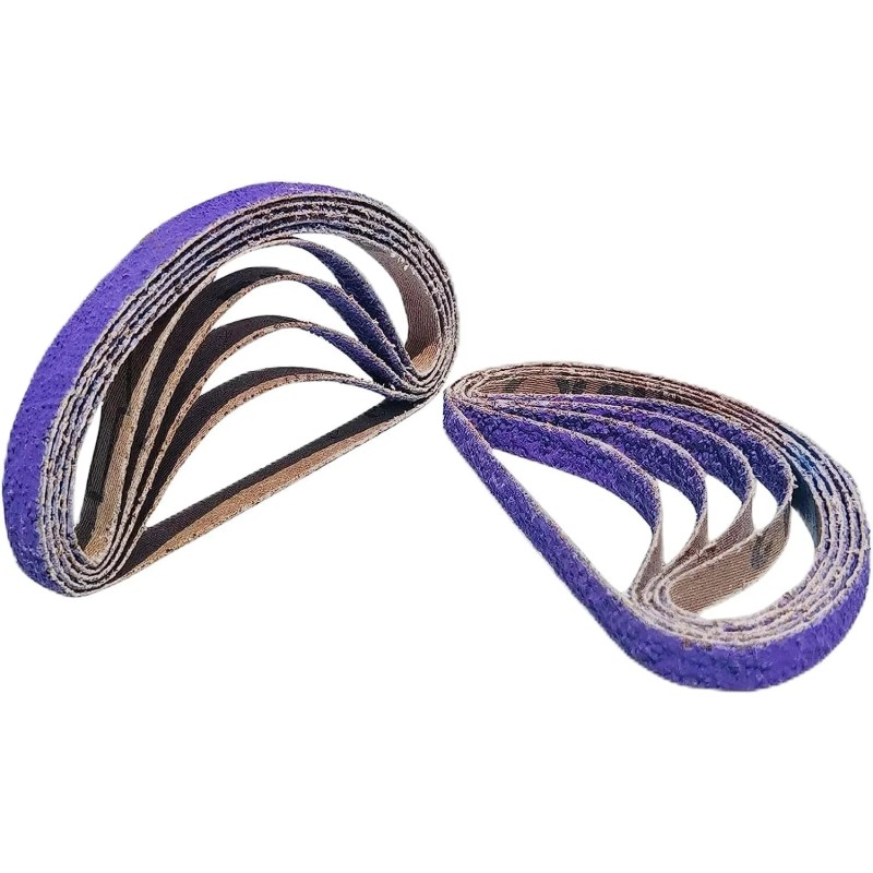25PCS 3/8X13" Premium High Performance Purple Ceramic Sanding Belts for