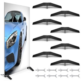 Tandefio 4 Sets/ 16 Pcs Spider Feet Board Sign Holder Base Adjustable Heavy Duty Metal Floor Mount Standing Sign Holder for Business Store Board Display Show (Base Only)