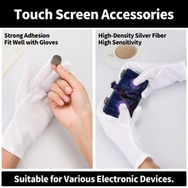 ENPOINT Touch Screen Gloves, 5 Pairs White Cotton Gloves for Dry Hands Sleeping, Archival Gloves White Cotton Gloves for Art Handling, Coin Handling, Jewelry, Photography, Extra Large Cotton Gloves