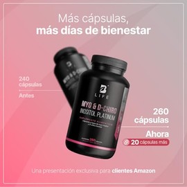 B Life  Myo y D-Chiro Inositol  Ratio 401  260 cpsulas  2000 mg por porcin  Ingredientes Naturales  Myo  D-Chiro Inositol Platinum.                   
