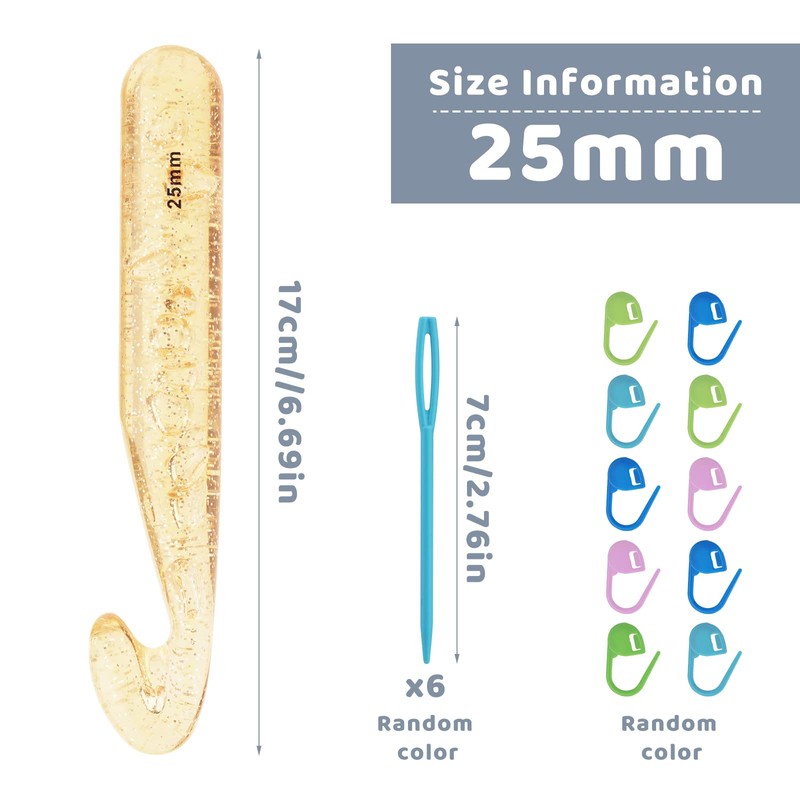 Mayboos 25mm Huge Crochet Hook, Large Yarn Crochet Hooks Needles,