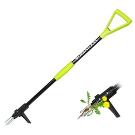ORIENTOOLS Weed Puller Stand Up Weeder Hand Tool with 3 Claws for Dandelion, Steel Twist Hand Weed Root Pulling Tool Grabber and Picker, 38" Long Handle Lawn Easy Root Remover Garden Tool with D-Grip