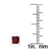 Sterling Silver Created Ruby 5mm Square Stud Earrings