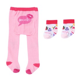 BABY born Tights & Socks 836064 - Packs of Tights Include Two Various Designs for Dolls up to 43cm - Available in Two Assorted Packs - Suitable for Children from 3 Years Old