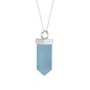 LUSTRE AND LIGHT 20x5mm Square Shape Natural Aquamarine Pendant Necklace