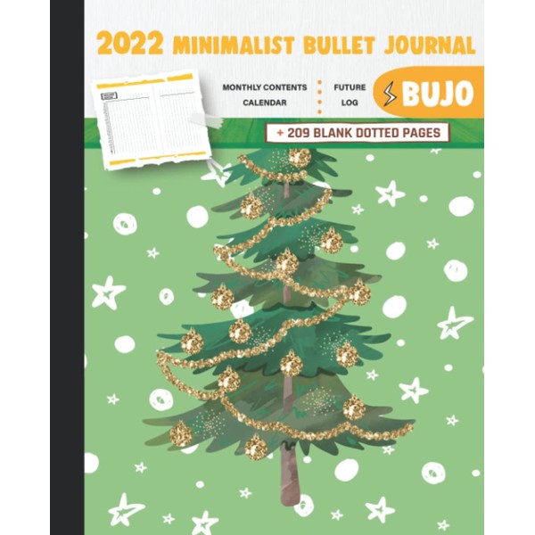 2022 Minimalist Bullet Journal / BUJO with Christmas Tree Decorated