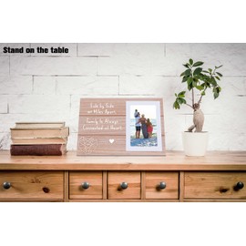 Birthday Christmas Housewarming Wedding Gifts for Family,Father, Mother, Daughter,Long Distance Photo Frame Gift- Picture Frame Gift-Side by Side or Miles Apart,Family Is Always Connected at Heart