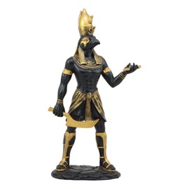 Ebros Ancient Egyptian Theme Falcon Bird Horus Ra Holding Ankh Statue 12" Tall God of War Sky Protection Decor Figurine Gods and Deities of Egypt Decorative Home Accent