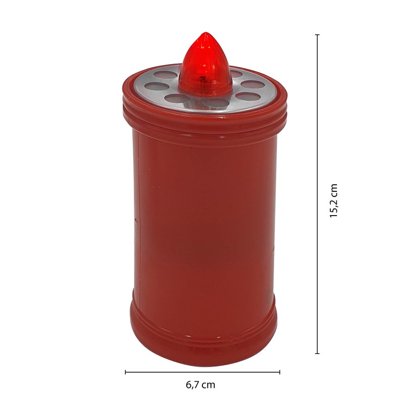 Velamp Lumino Elettrico a Led 15,2cm, Durata 90gg, rosso con