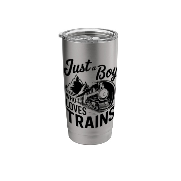 Just a Boy Who Loves Trains Funny Retro Steam Engine