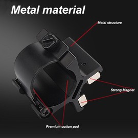 Universal 30mm Magnetic Flashlight Mount, Quick Release Non Slip Handlebar Holder, Easy Installation with Cotton Pad, Aluminum Alloy Construction, Dual Magnetic Pads for
