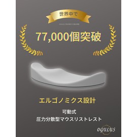 0GULUS (Recommended by Osteoteclinic Teachers) Ergonomic Mouse Wrist Rest Wrist Pat, Moves with the Wrist, Ergonomic Design, Right Hand, 1 Piece (Light Gray Right Hand)