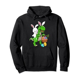 Funny Easter Dinosaur Bunny Rabbit Ears Kids Boys Girls Pullover Hoodie