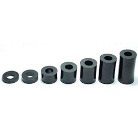 10X Plastic SPACERS M5 Thickness 4MM to 30MM ID 5MM OD 10MM WASHERS Screw Tube Black Universal (Thickness L=4mm)